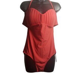 NWT Ekouaer Women's Coral One-Piece Swimsuit Sz 16